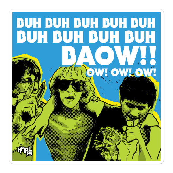 "Baow!! Ow! Ow! Ow!" stickers