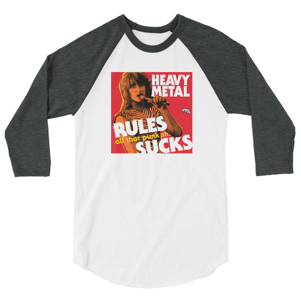 "Heavy Metal Rules" 3/4 sleeve shirt