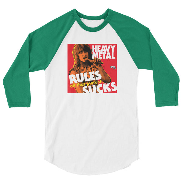 "Heavy Metal Rules" 3/4 sleeve shirt