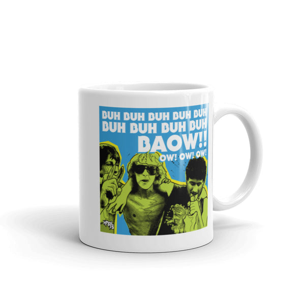 "Baow!! Ow! Ow! Ow!" coffee mug
