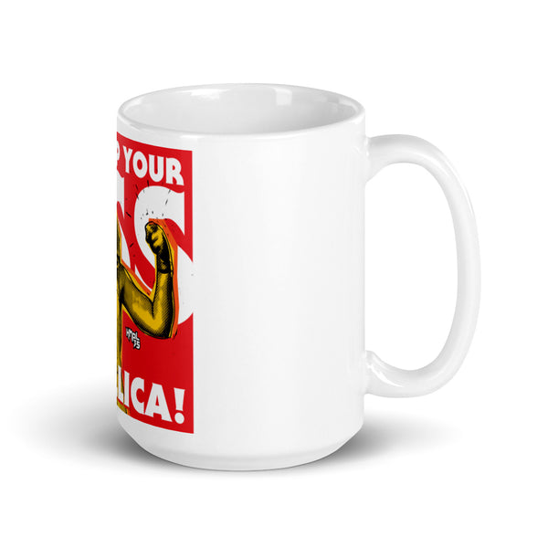 White glossy mug